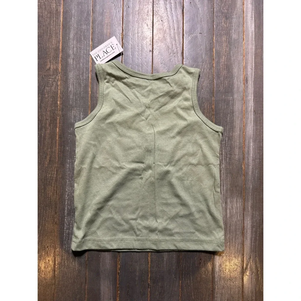 The Childrens Place Boys Green Alligator Graphic Tank Top Size 12-18M NWT